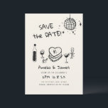 Fun Hand Drawn Save the date wedding Invitation<br><div class="desc">Whimsical Quirky Hand Drawn wedding invitation,  Handwritten save the date Invite.</div>