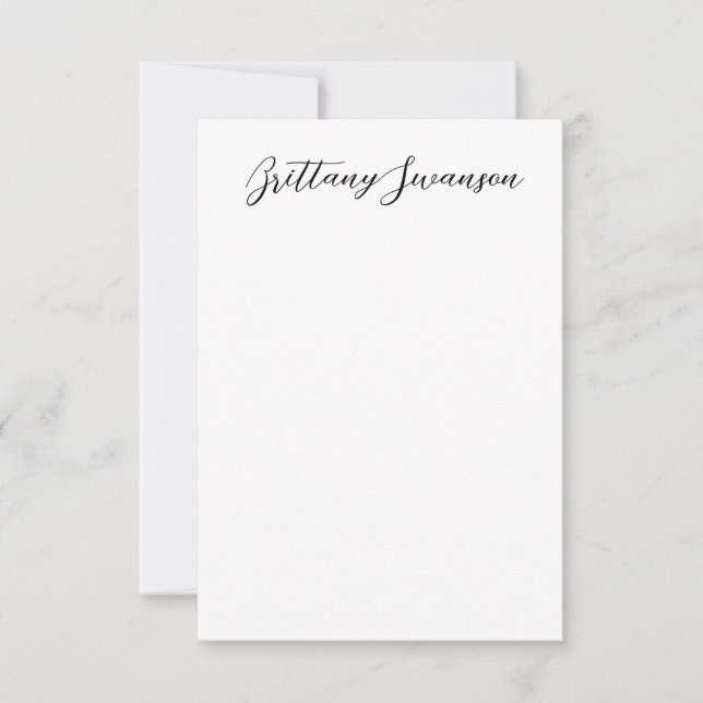 Fun Hand-written style Name in Black and White Card (Front)