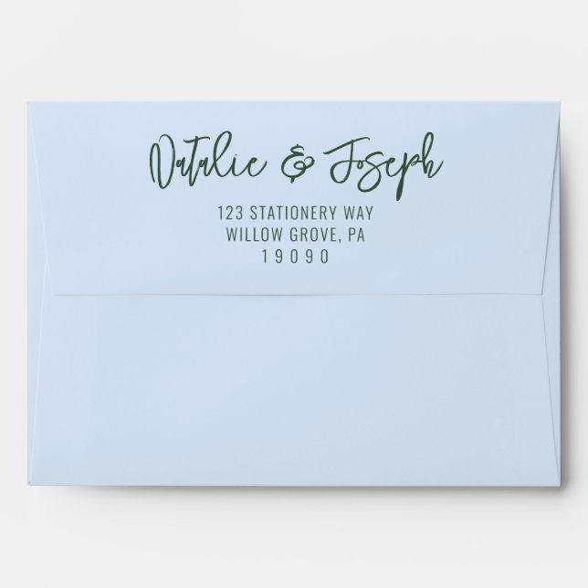 Fun Handwritten Unique Pastel Summer Wedding Envelope (Back (Top Flap))