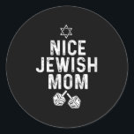 Fun Hanukkah Dreidel Star For Nice Jewish Mum  Classic Round Sticker<br><div class="desc">Fun Hanukkah Dreidel Star For Nice Jewish Mum</div>