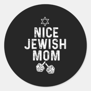 Fun Hanukkah Dreidel Star For Nice Jewish Mum Classic Round Sticker