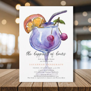Fun Happiest Of Hours Bridal Shower Invitation