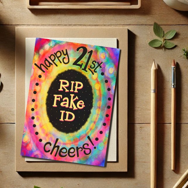 Fun Happy 21st Birthday RIP Fake ID Funny  Card (Creator Uploaded)