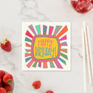 Fun Happy Birthday Rays Inspirivity Napkins