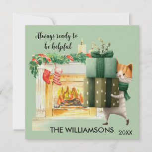 Fun Happy Cat Happier Christmas Card