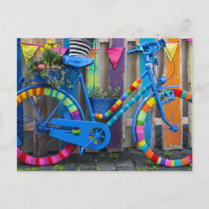 Fun Happy Colourful Bike Joyful Bicycle Postcard