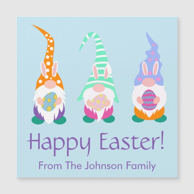 Fun Happy Easter Gnomes Bunny Spring Personalised (Front)