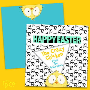 Fun “Happy Easter You Crazy Chicken”   Easter Holiday Card