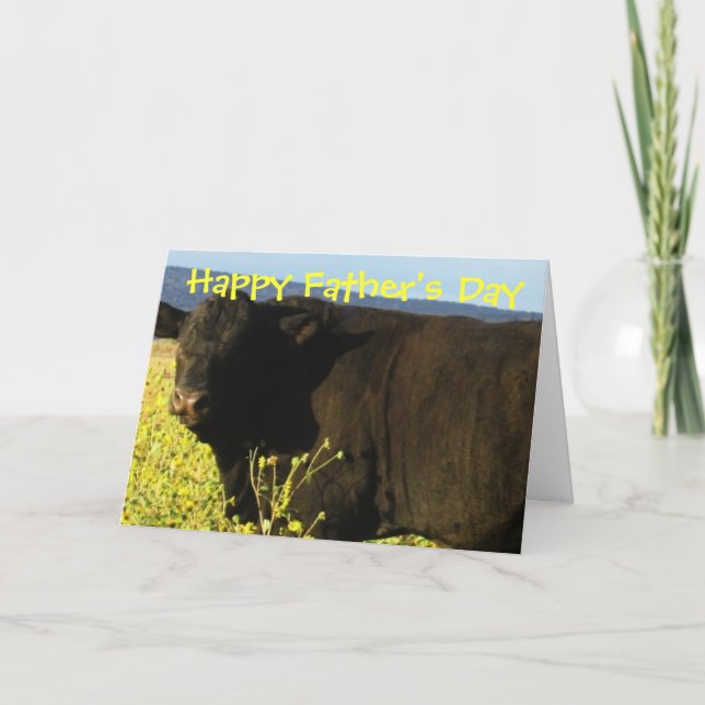 Fun Happy Father's Day Ranch Farm Cattle Bulls Card (Front)