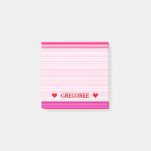 Fun, Happy, Girly Pink and Purple Stripes Pattern Post-it Notes