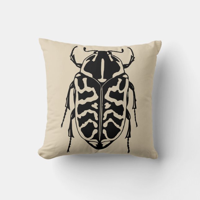 Fun Happy Halloween Beetle Insect Cushion (Front)