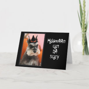 Fun Happy Halloween Cute Schnauzer Dog Card