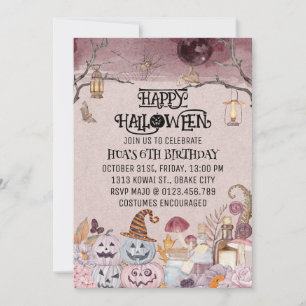 Fun Happy Halloween Kids Birthday Party Invitation