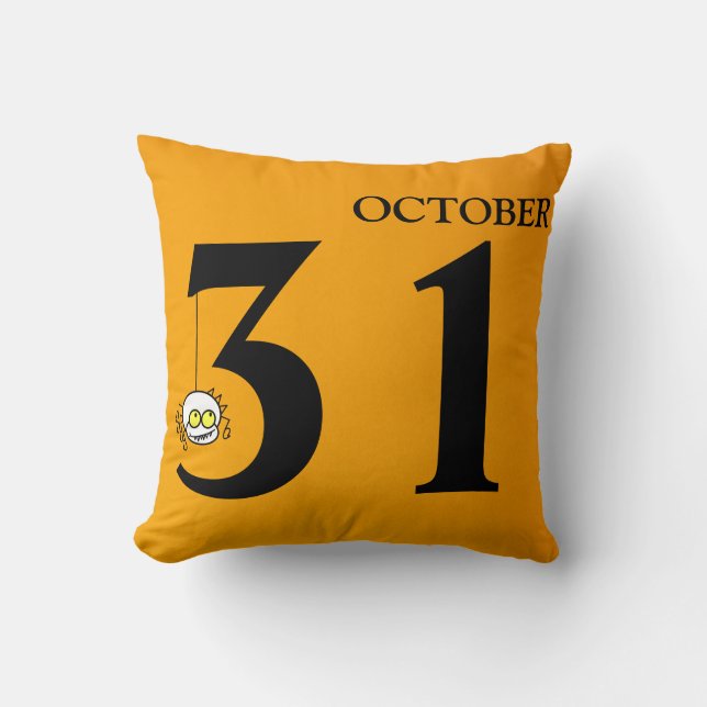 Fun Happy Halloween October 31st Throw Pillow (Front)