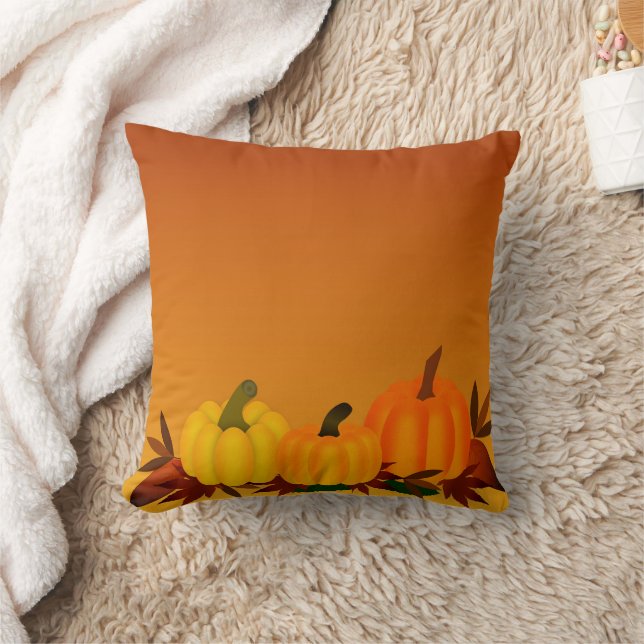 Fun Happy Halloween Pumpkin Cat Cushion (Blanket)
