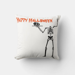 Fun Happy Halloween Skeleton Cushion