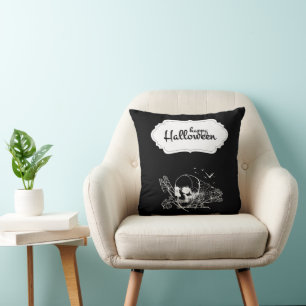 Fun Happy Halloween Skull Cushion