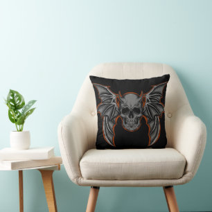 Fun Happy Halloween Skull Cushion