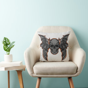 Fun Happy Halloween Skull Cushion