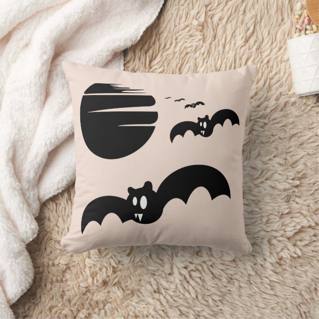 Fun Happy Halloween Trick or Treat Bats Cushion (Blanket)