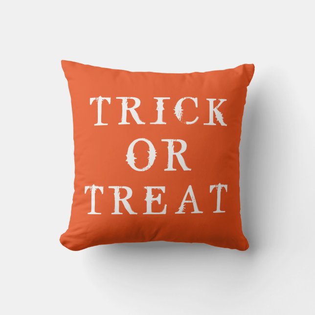 Fun Happy Halloween Trick or Treat Cushion (Front)
