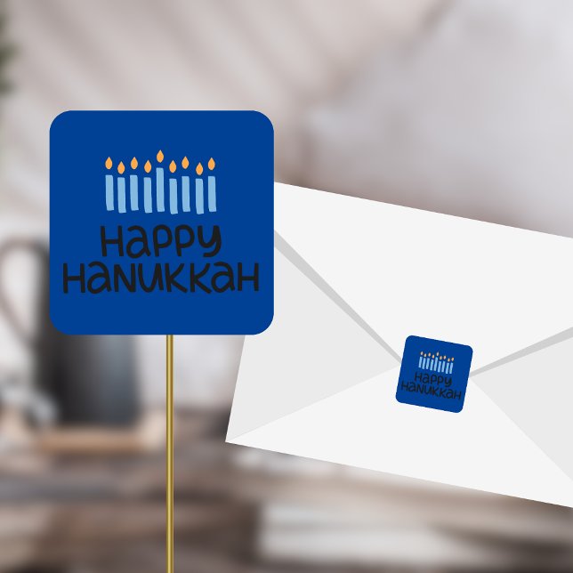Fun Happy Hanukkah Square Stickers (Creator Uploaded)