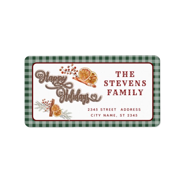 Fun Happy Holidays cinnamon orange  Label (Front)