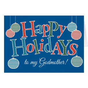 Fun Happy Holidays for Godmother, Baubles