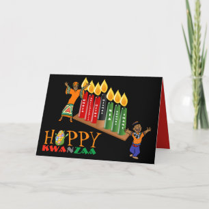 Fun Happy KWANZAA 7 Principles Personalised Holiday Card