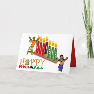Fun Happy KWANZAA 7 Principles Personalised Holiday Card