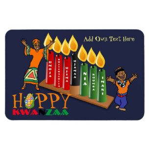 Fun Happy Kwanzaa 7 Principles Personalised Magnet