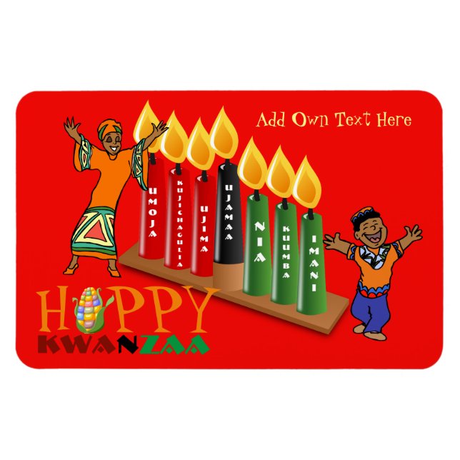 Fun Happy Kwanzaa 7 Principles Personalised Magnet (Horizontal)