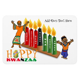 Fun Happy Kwanzaa 7 Principles Personalised Magnet