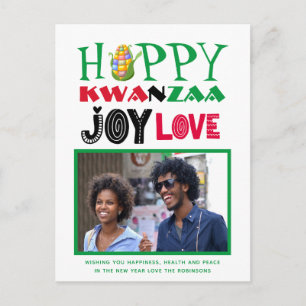 Fun Happy Kwanzaa LOVE JOY PHOTO Postcard