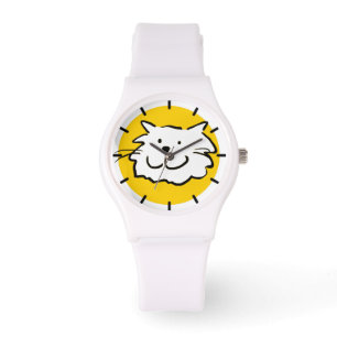 Fun Happy Smiling Cat Illustration Watch