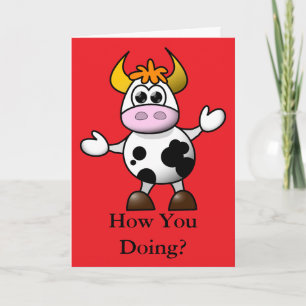 Fun Happy Valentine's Day Cow Holiday Card