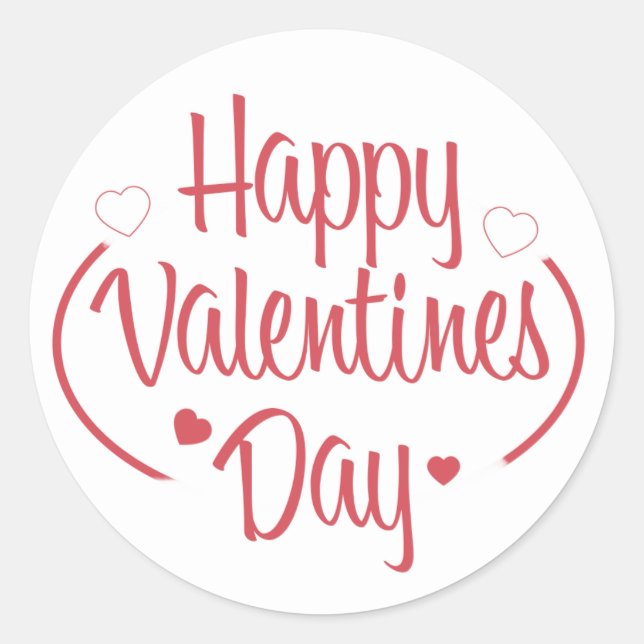 Fun Happy Valentine's Day Sticker (Front)
