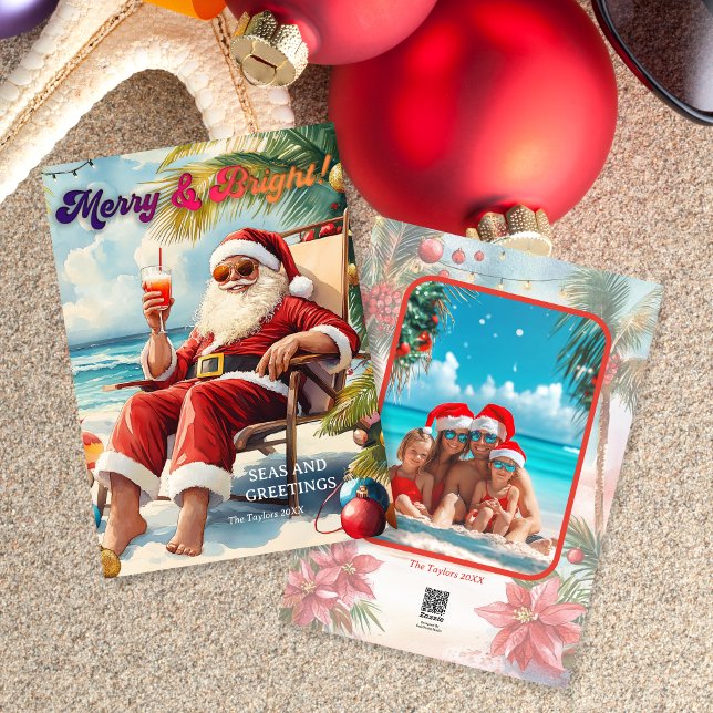 Fun Hawaii Beach Christmas Photo Holiday Card (Creator Uploaded)