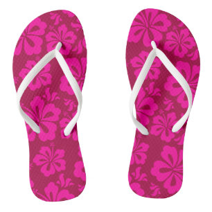 fun Hawaiian flower flip flops