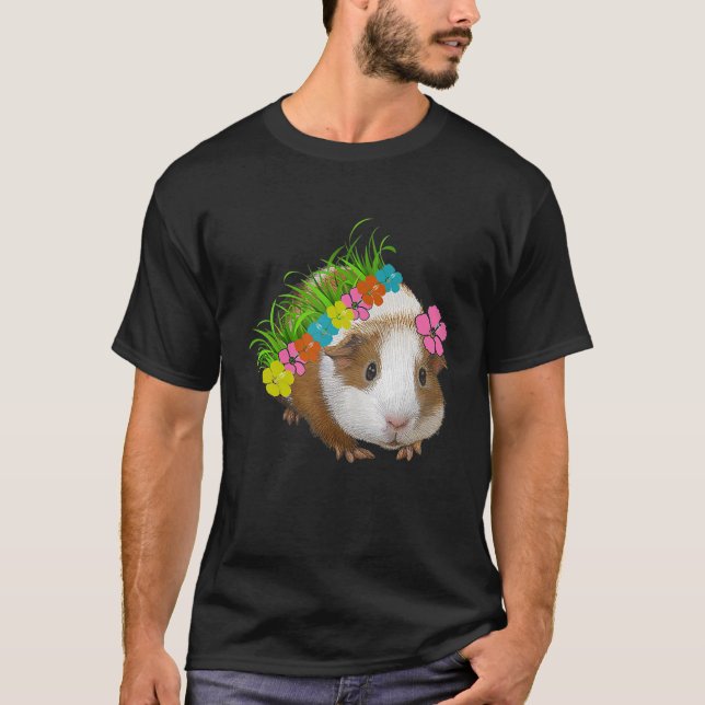 FUN HAWAIIAN GUINEA PIG POLYNESIAN STYLE T SHIRT (Front)