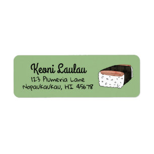 Fun Hawaiian Return Address Labels Ono Spam Musubi