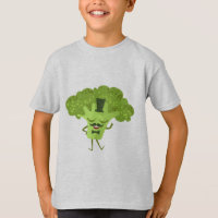 Fun Healthy Eating Broccoli Graphic T-Shirt for Bo