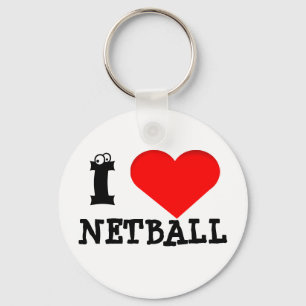 Fun Heart Design I Love Netball Key Ring