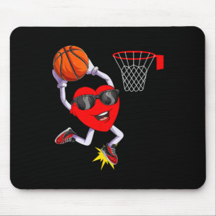 Fun Heart Dunking Basketball Sport Lovers Valentin Mouse Mat