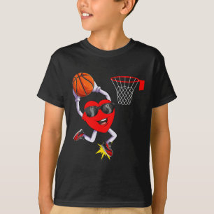 Fun Heart Dunking Basketball Sport Lovers Valentin T-Shirt