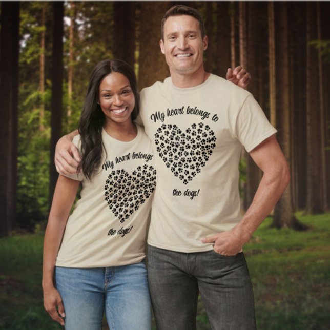 Fun Heart of Black Paw Prints Front  T-Shirt (Creator Uploaded)