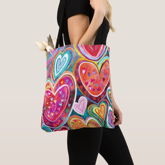 Fun Heart Pattern  Tote Bag (Close Up)