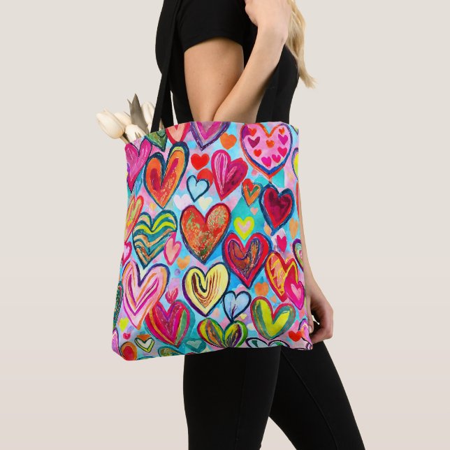 Fun Heart Pattern  Tote Bag (Close Up)