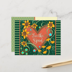 Fun Heart See The Good Quote Inspirivity  Postcard