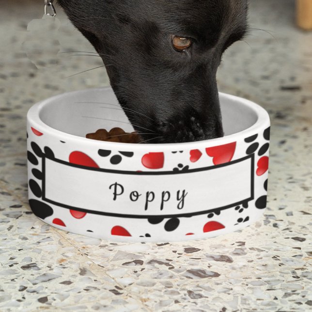 Fun Hearts and Paw Print Dog Groomer Accessory  Bowl (Creator Uploaded)